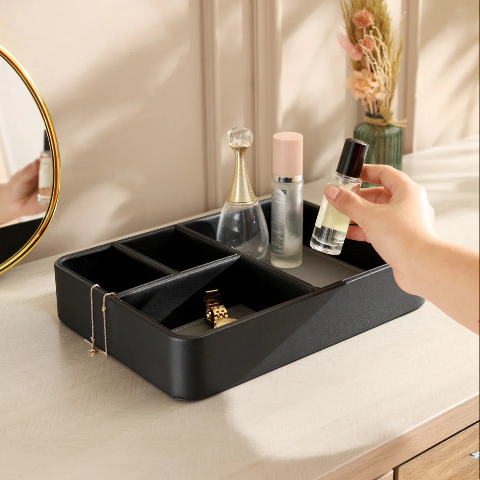 Marqis 4-Compartment Organiser Tray Medium - Black Grey - Image 2