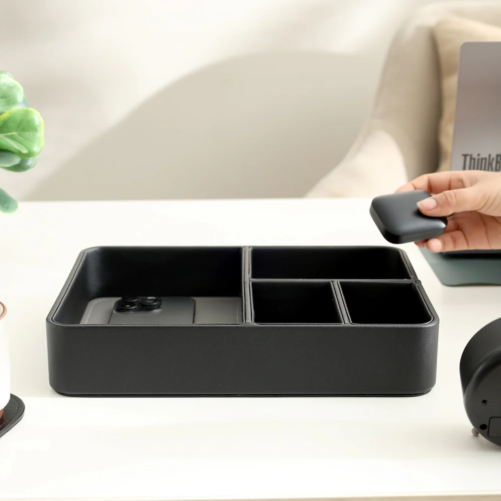 Marqis 4-Compartment Organiser Tray Medium - Black Grey - Image 5