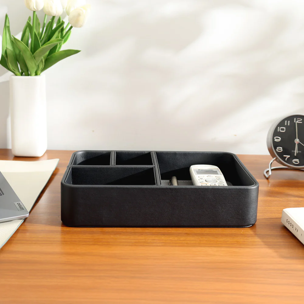 Marqis 4-Compartment Organiser Tray Small - Black Grey - Image 4