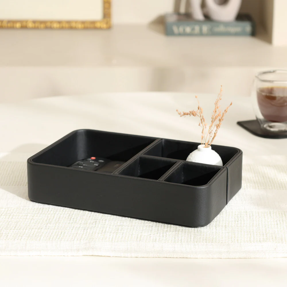 Marqis 4-Compartment Organiser Tray Small - Black Grey - Image 7