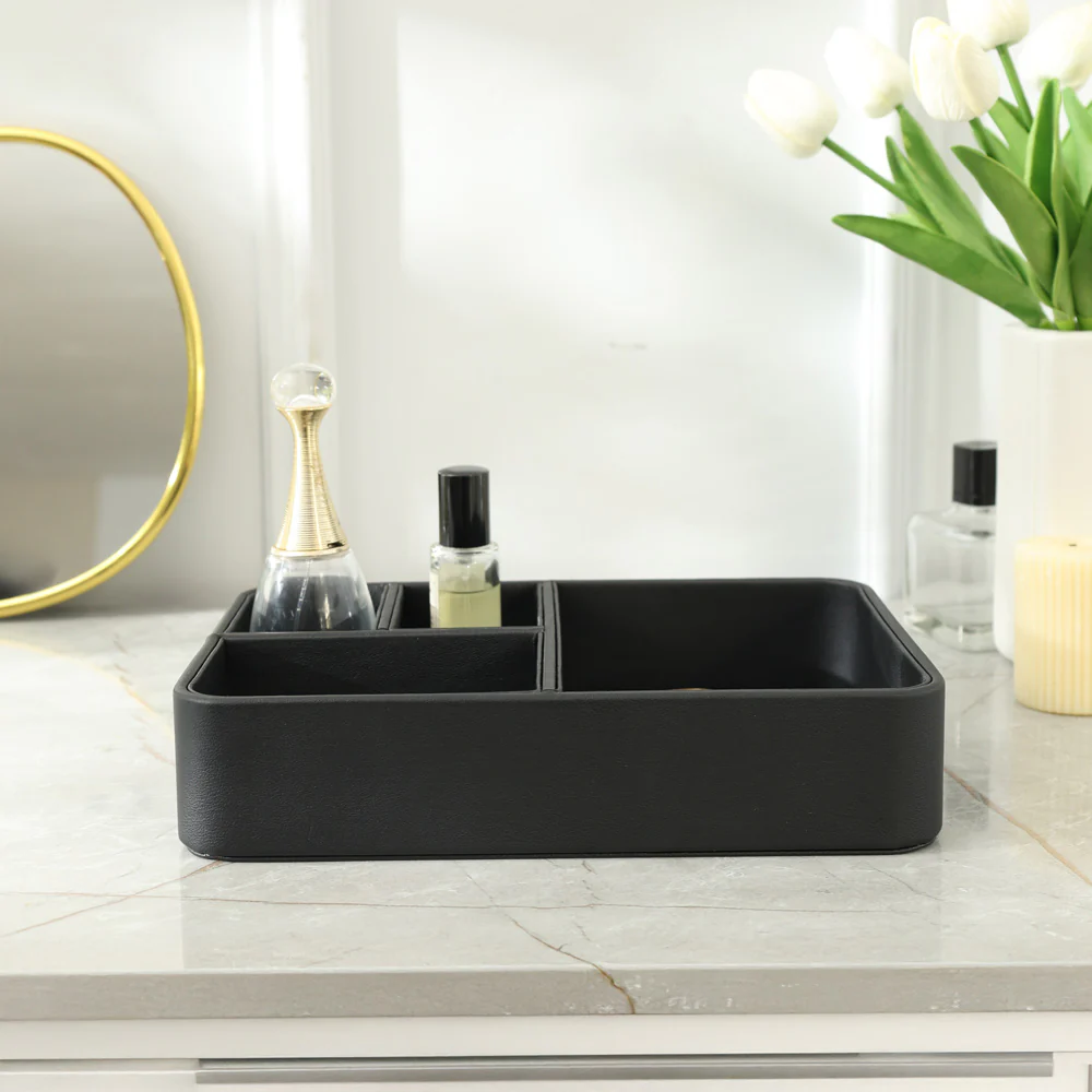 Marqis 4-Compartment Organiser Tray Small - Black Grey - Image 8