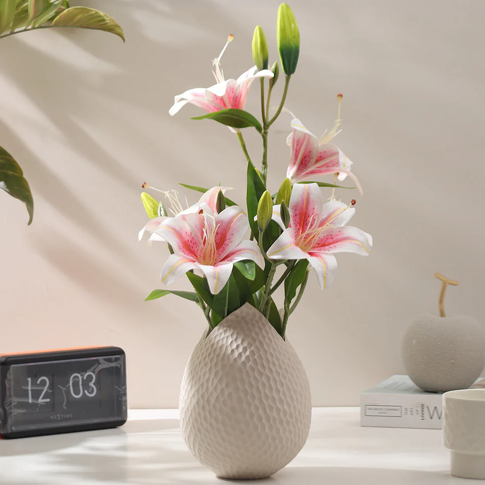 Martagon Lilies Faux Stem - Dappled Pink