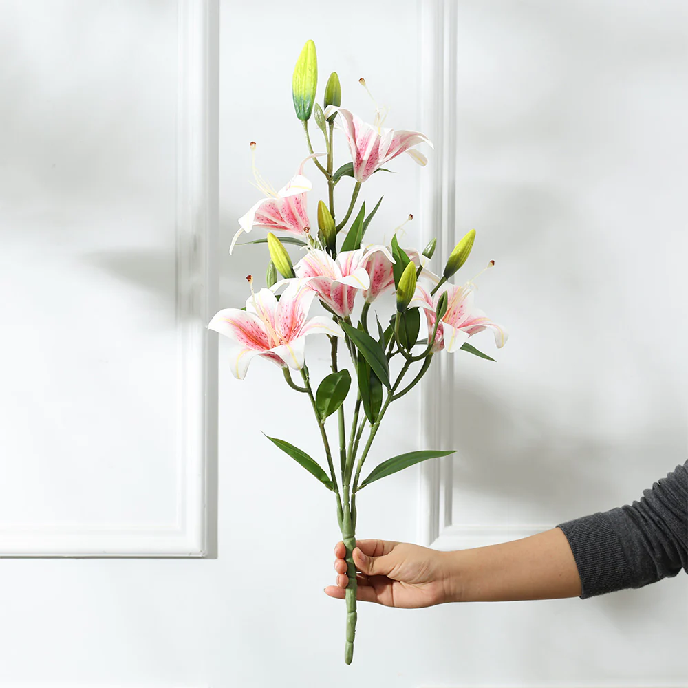 Martagon Lilies Faux Stem - Dappled Pink - Image 2