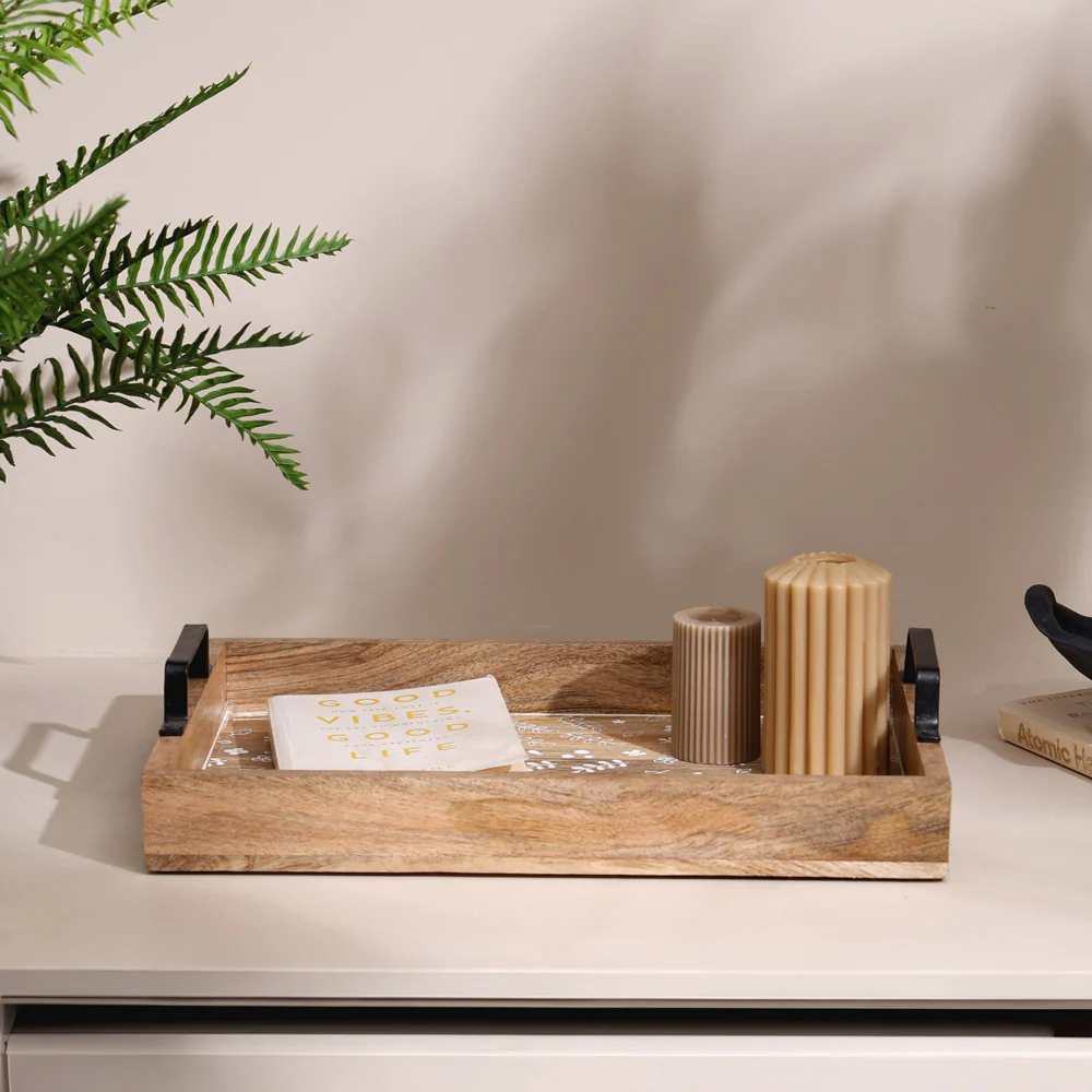 Meadow Carved Serving Tray Large - Natural White - Image 5