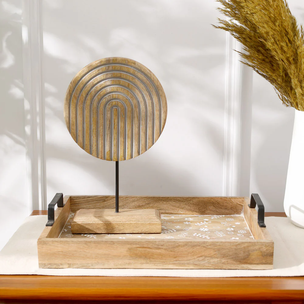 Meadow Carved Serving Tray Large - Natural White - Image 6