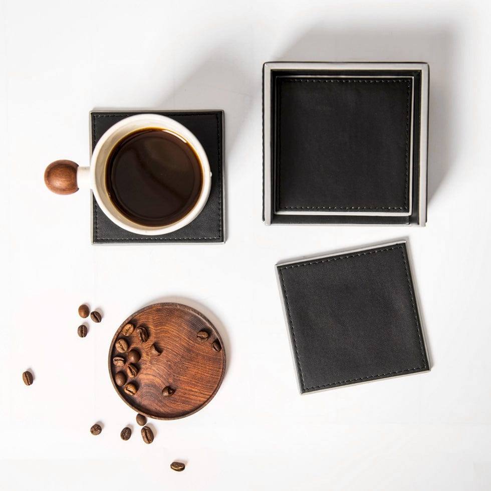 Menlo Coasters, Set of 6 - Black - Image 2