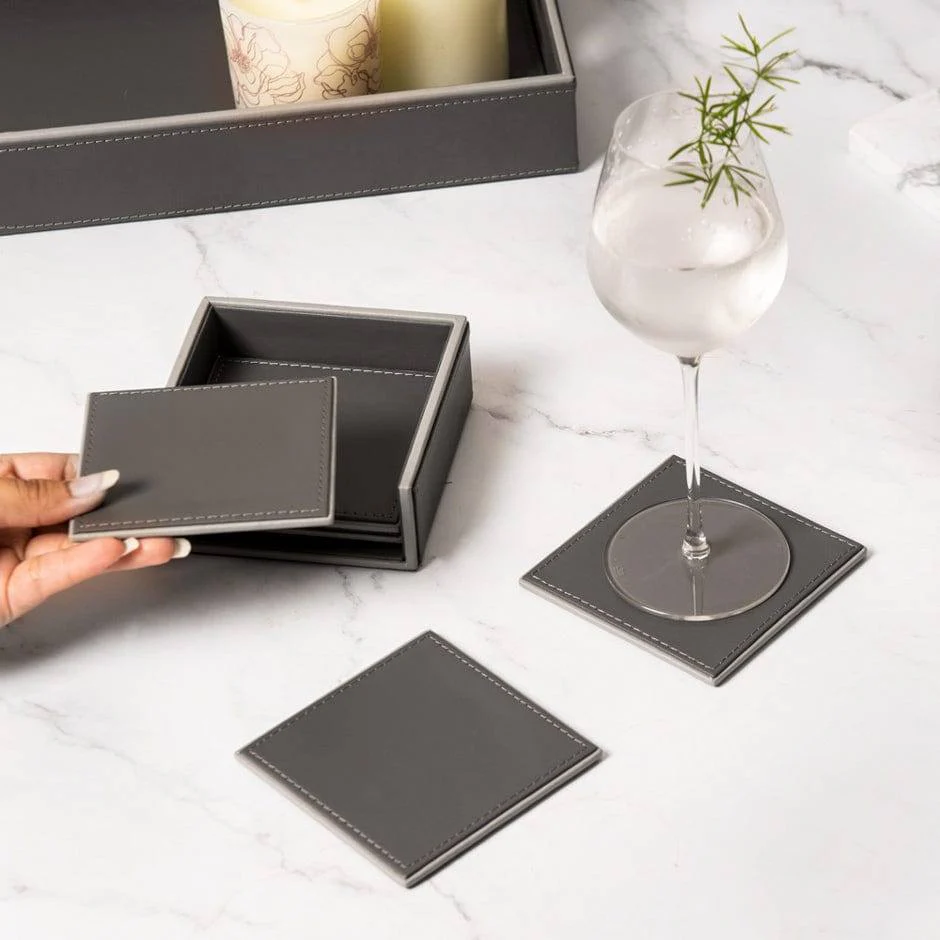 Menlo Coasters, Set of 6 - Grey - Image 2