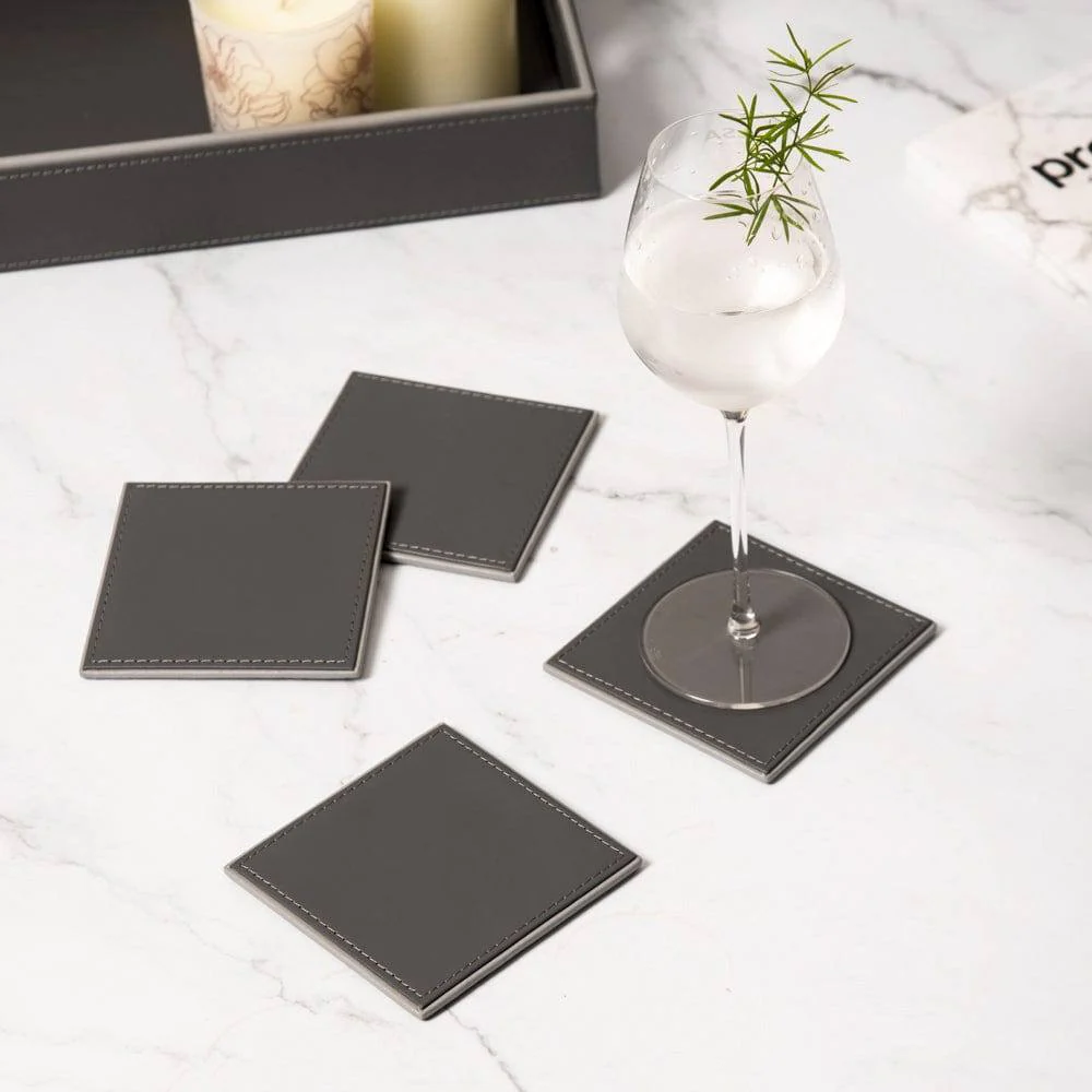 Menlo Coasters, Set of 6 - Grey - Image 4