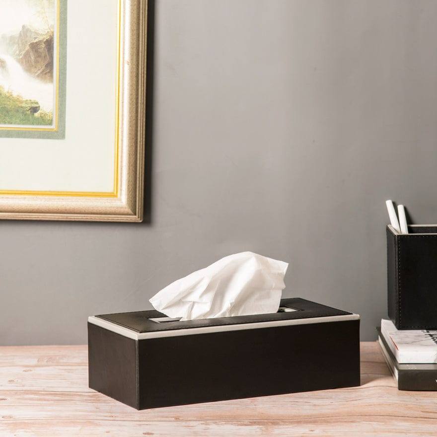 Menlo Tissue Box Holder - Black