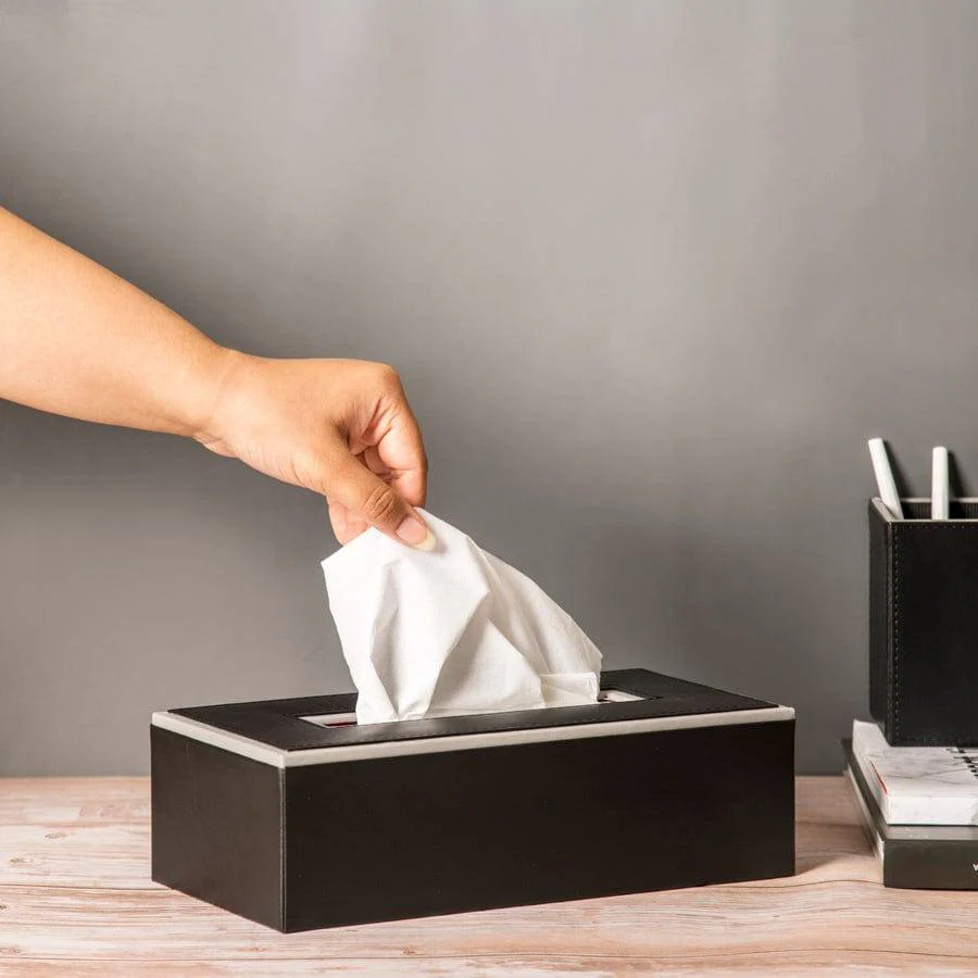 Menlo Tissue Box Holder - Black - Image 2