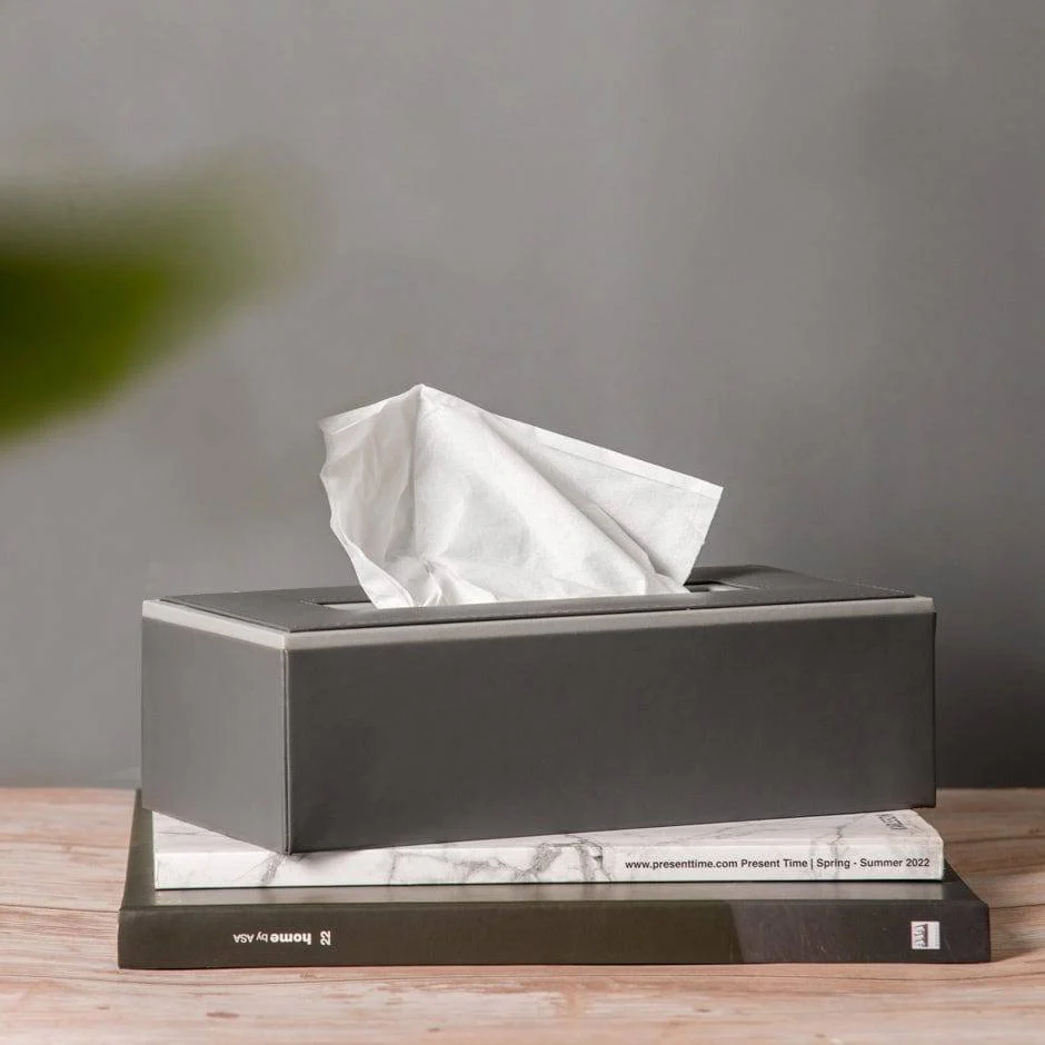 Menlo Tissue Box Holder - Grey