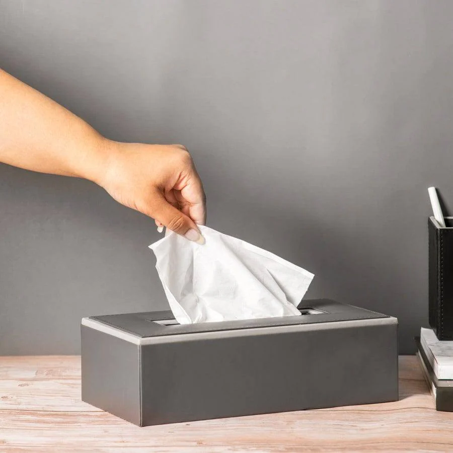 Menlo Tissue Box Holder - Grey - Image 4