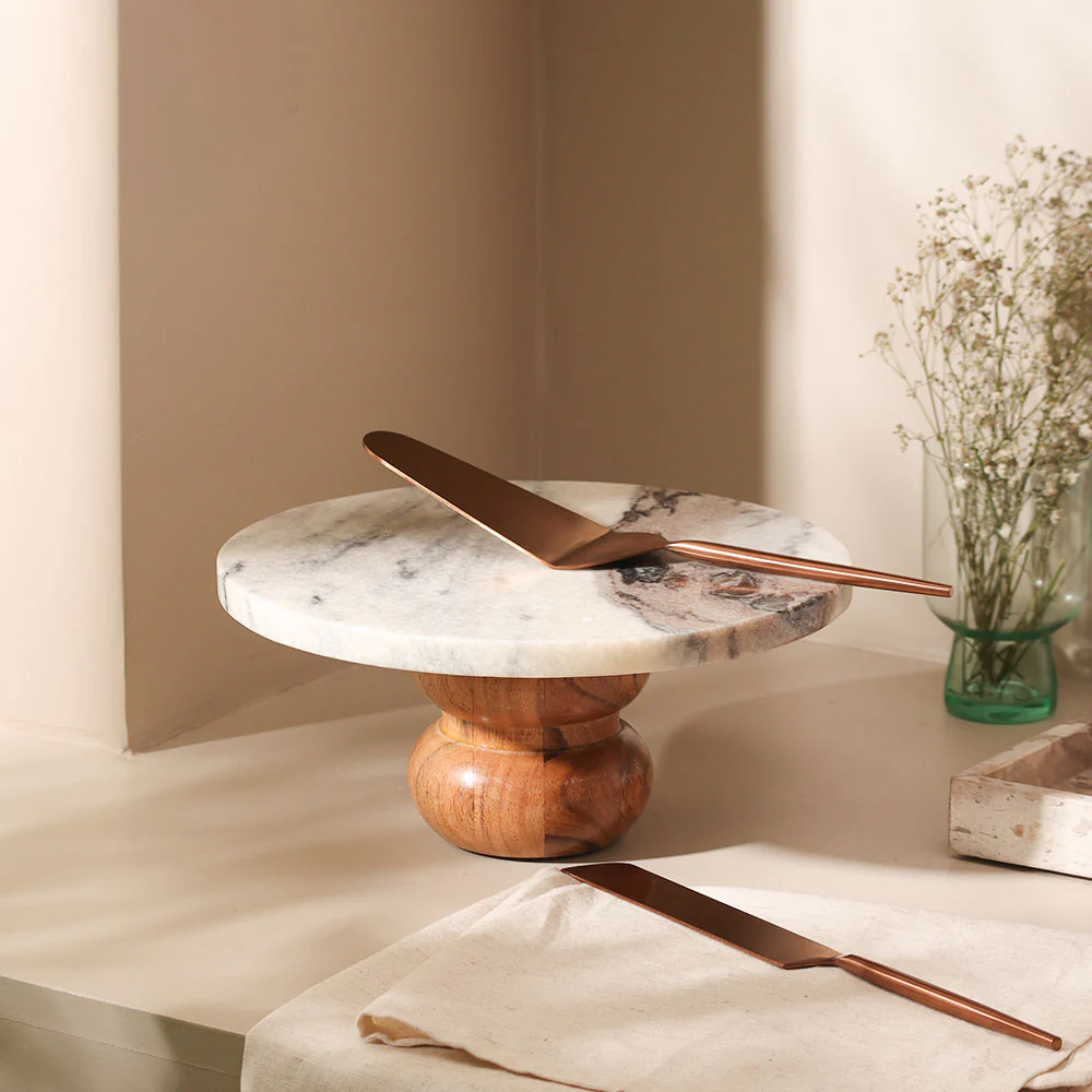 Merle Marble Cake Stand - Monochrome - Image 3