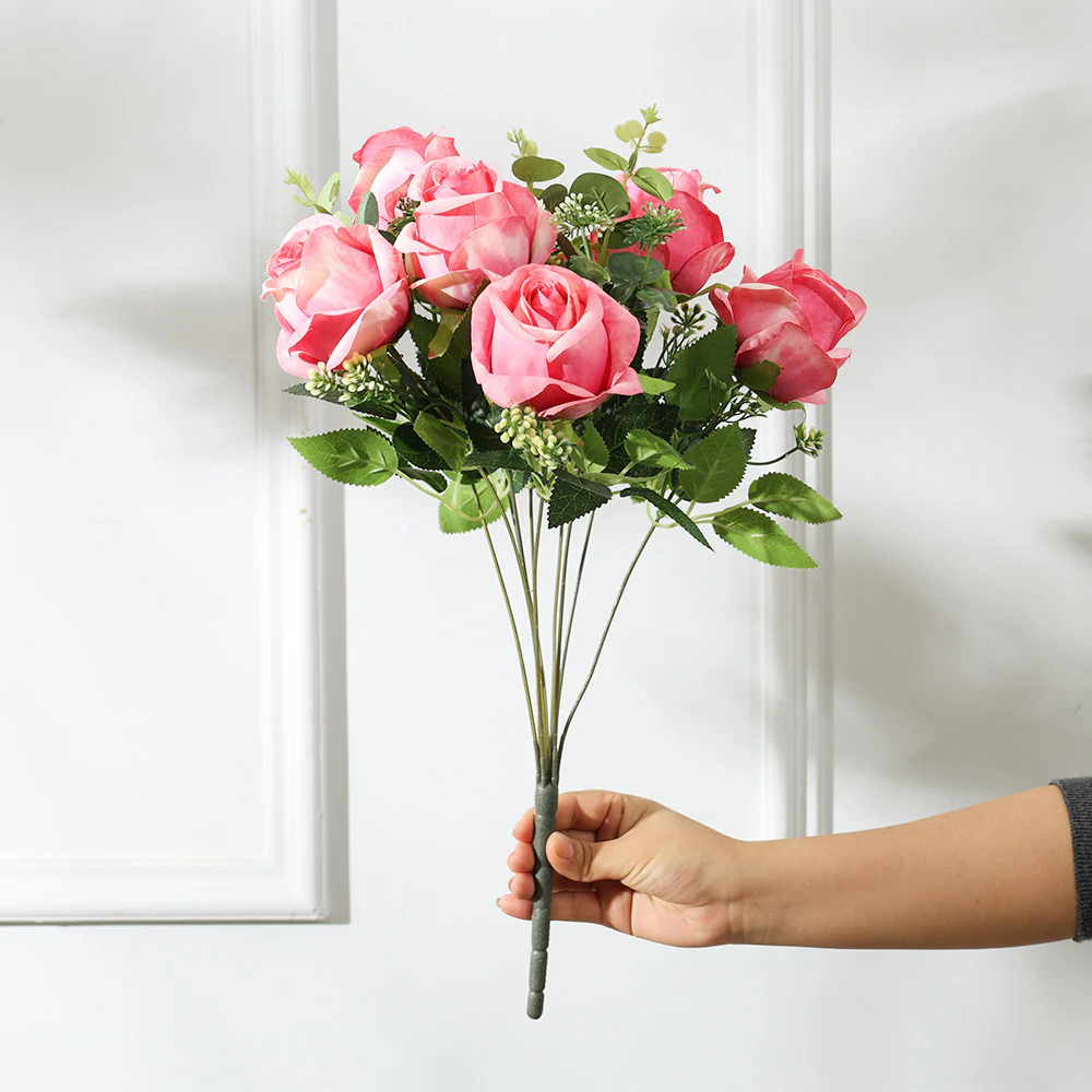 Merlin Roses Faux Stem - Shaded Pink - Image 2