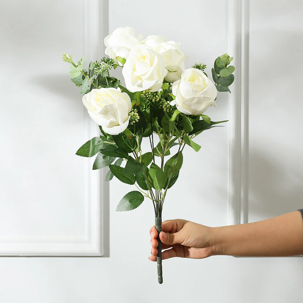 Merlin Roses Faux Stem - White - Image 3