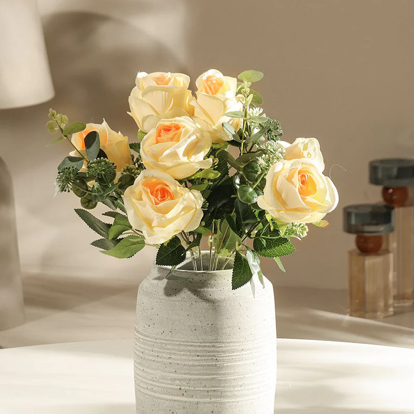 Merlin Roses Faux Stem - Yellow Sunrise