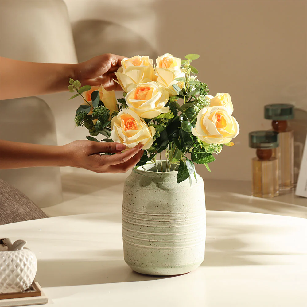 Merlin Roses Faux Stem - Yellow Sunrise - Image 2