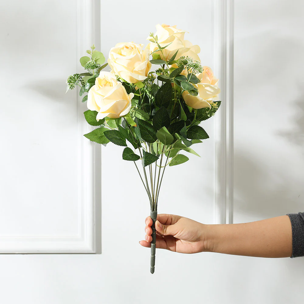 Merlin Roses Faux Stem - Yellow Sunrise - Image 4