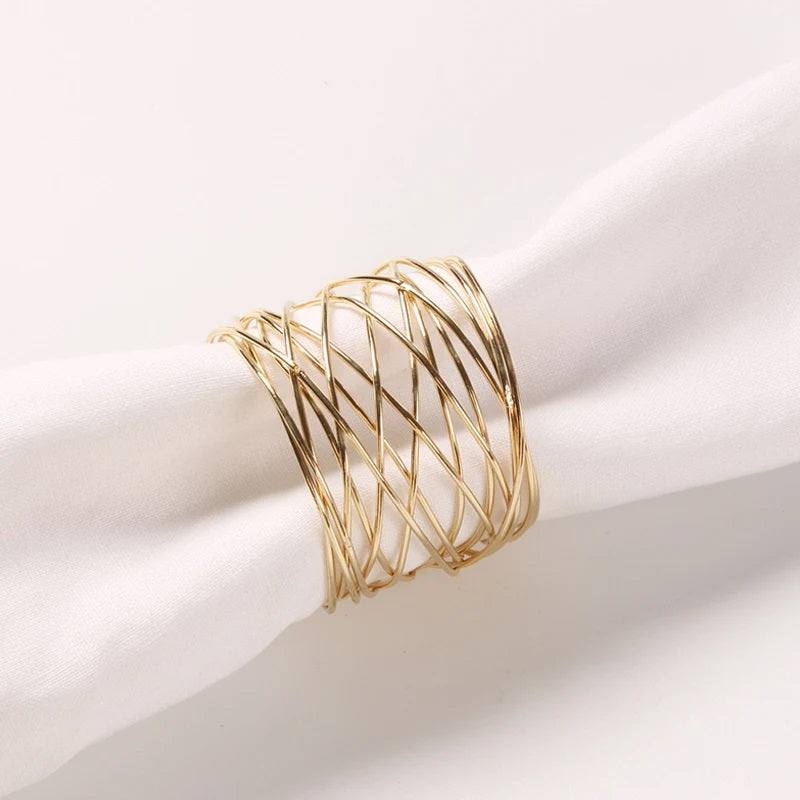 Mesh Napkin Rings, Set of 6 - Gold - Image 5