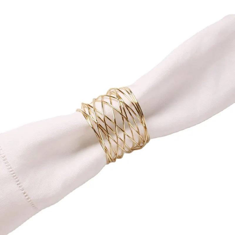 Mesh Napkin Rings, Set of 6 - Gold - Image 8