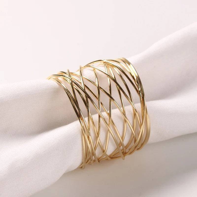 Mesh Napkin Rings, Set of 6 - Gold - Image 9