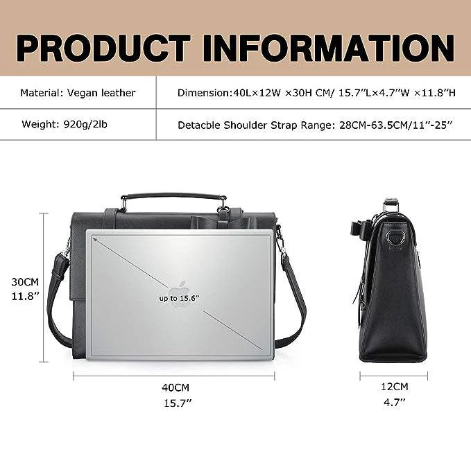 Messenger Laptop Bag - Black - Image 3