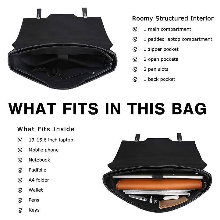 Messenger Laptop Bag - Black - Image 4