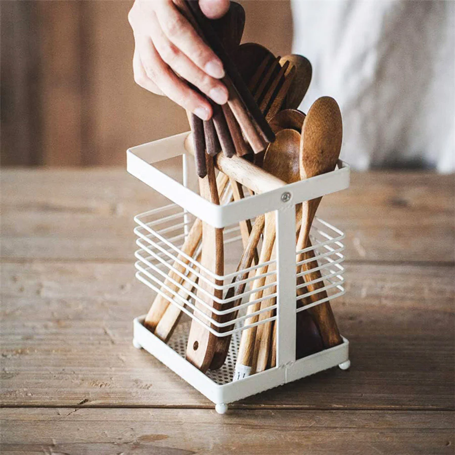 Square Cutlery Holder - White - Image 5
