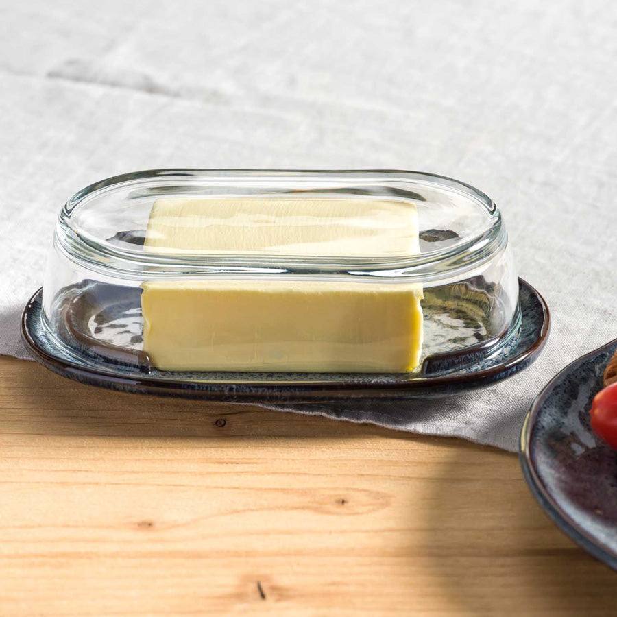 Matera Ceramic Butter Dish with Glass Cover - Image 2