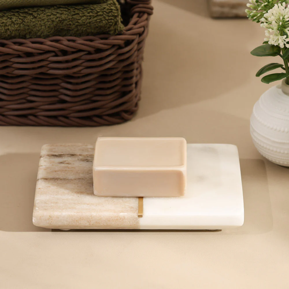 Midas Marble Soap Dish - Desert White - Image 3