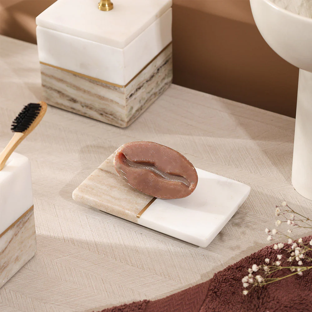 Midas Marble Soap Dish - Desert White - Image 4