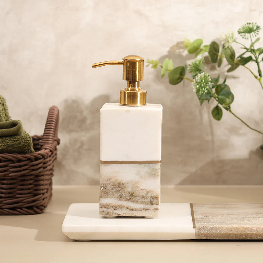 Midas Marble Soap Dispenser - Desert White - Image 2