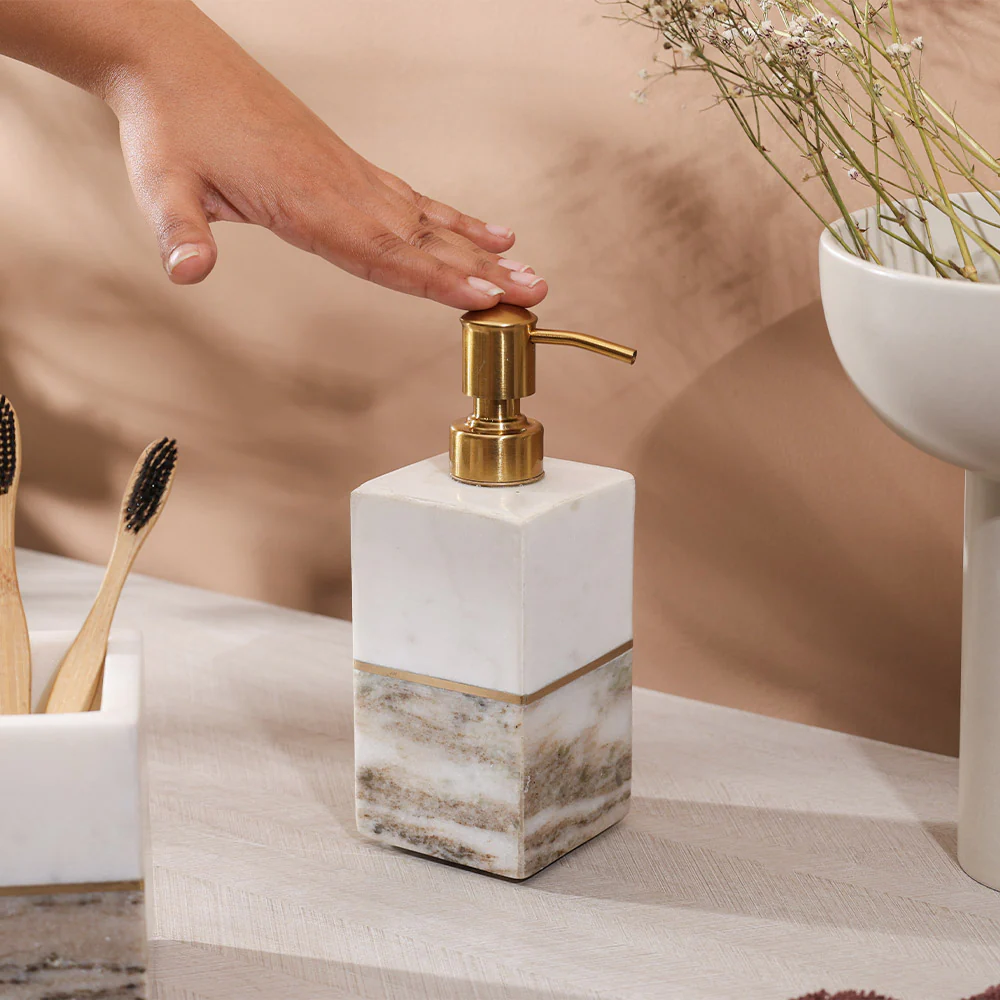 Midas Marble Soap Dispenser - Desert White - Image 3