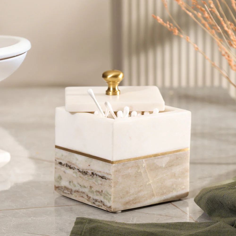 Midas Marble Storage Jar - Desert White - Image 2