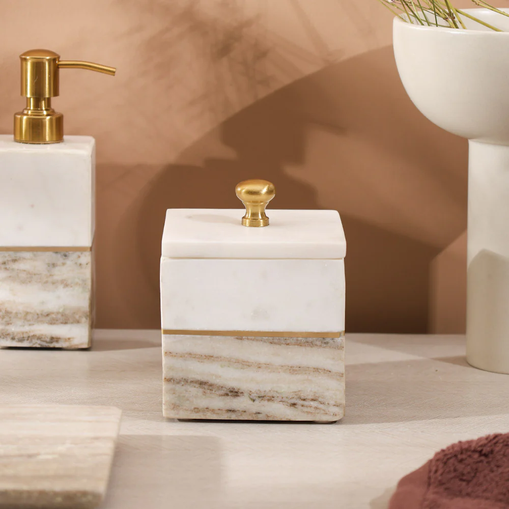 Midas Marble Storage Jar - Desert White - Image 4