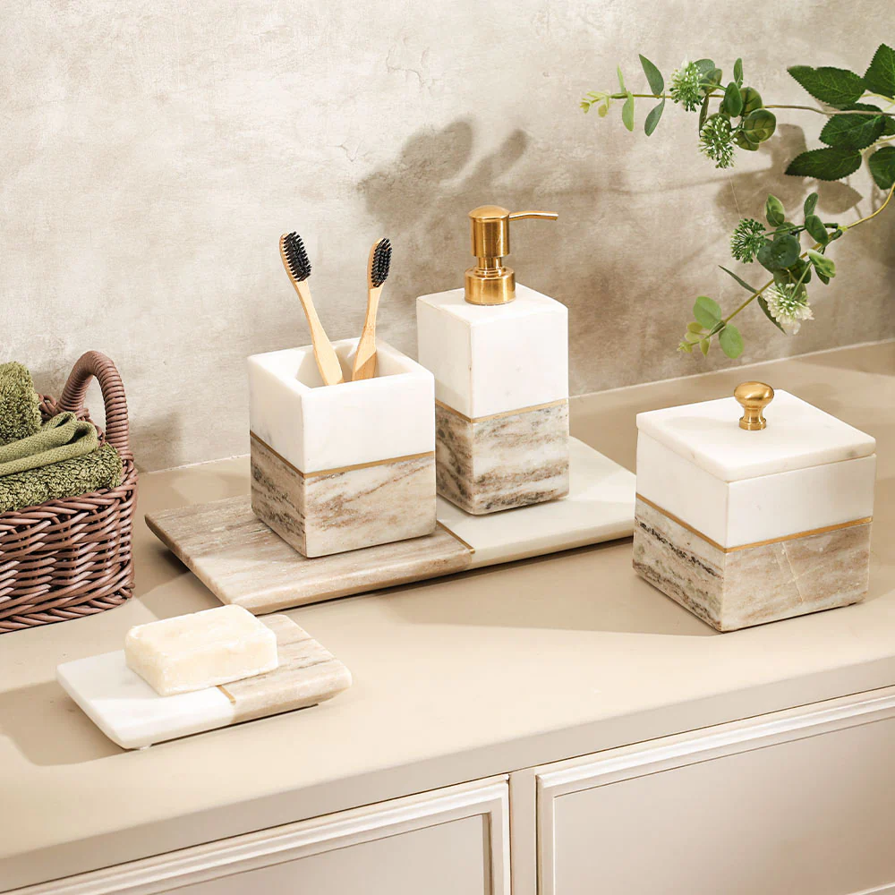 Midas Marble Valet Tray Medium - Desert White - Image 3
