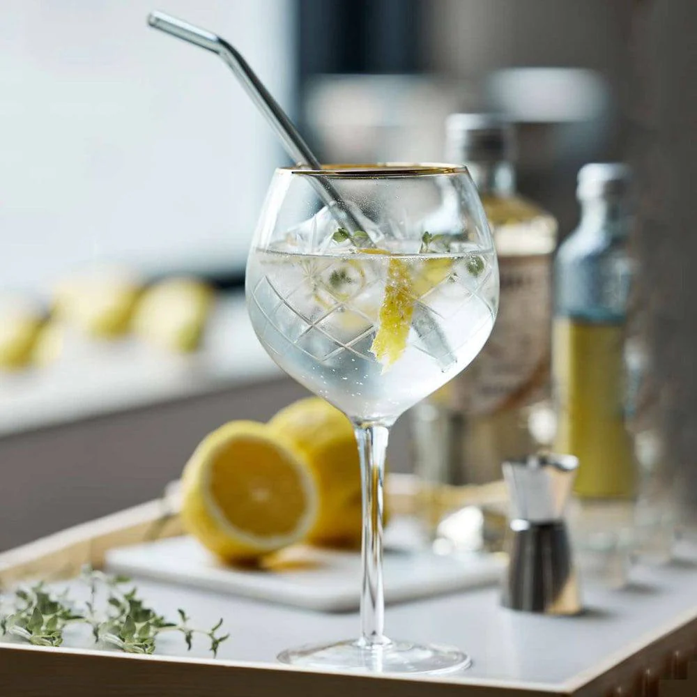 Milano Gold Gin & Tonic Glasses 600ml, Set of 2 - Image 4