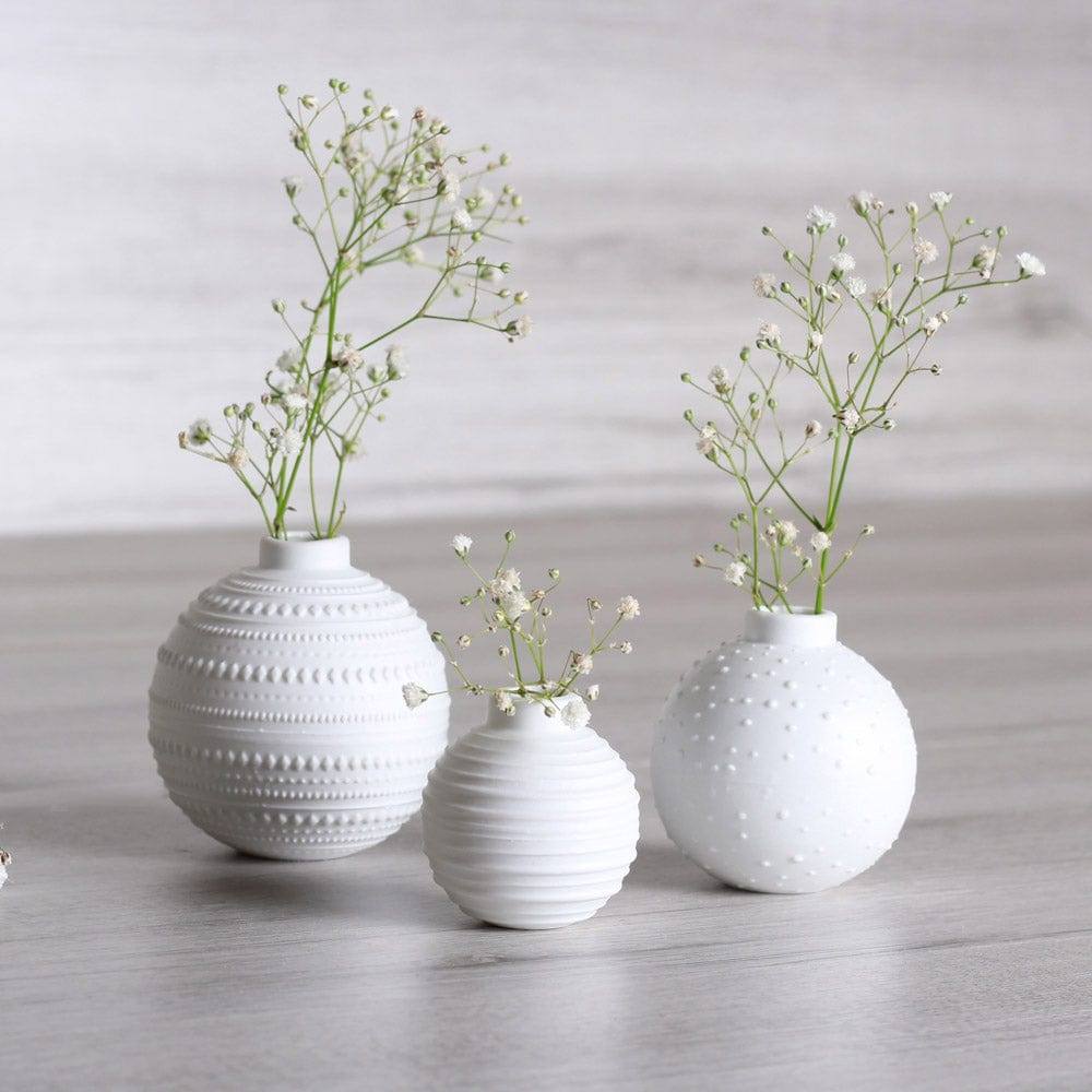 Miracle Ball Mini Vases, Set of 3 - White - Image 2