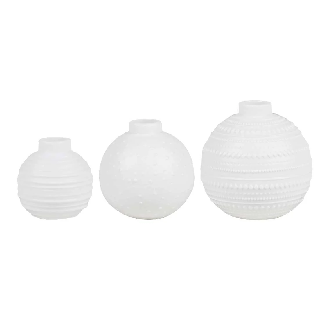 Miracle Ball Mini Vases, Set of 3 - White - Image 3