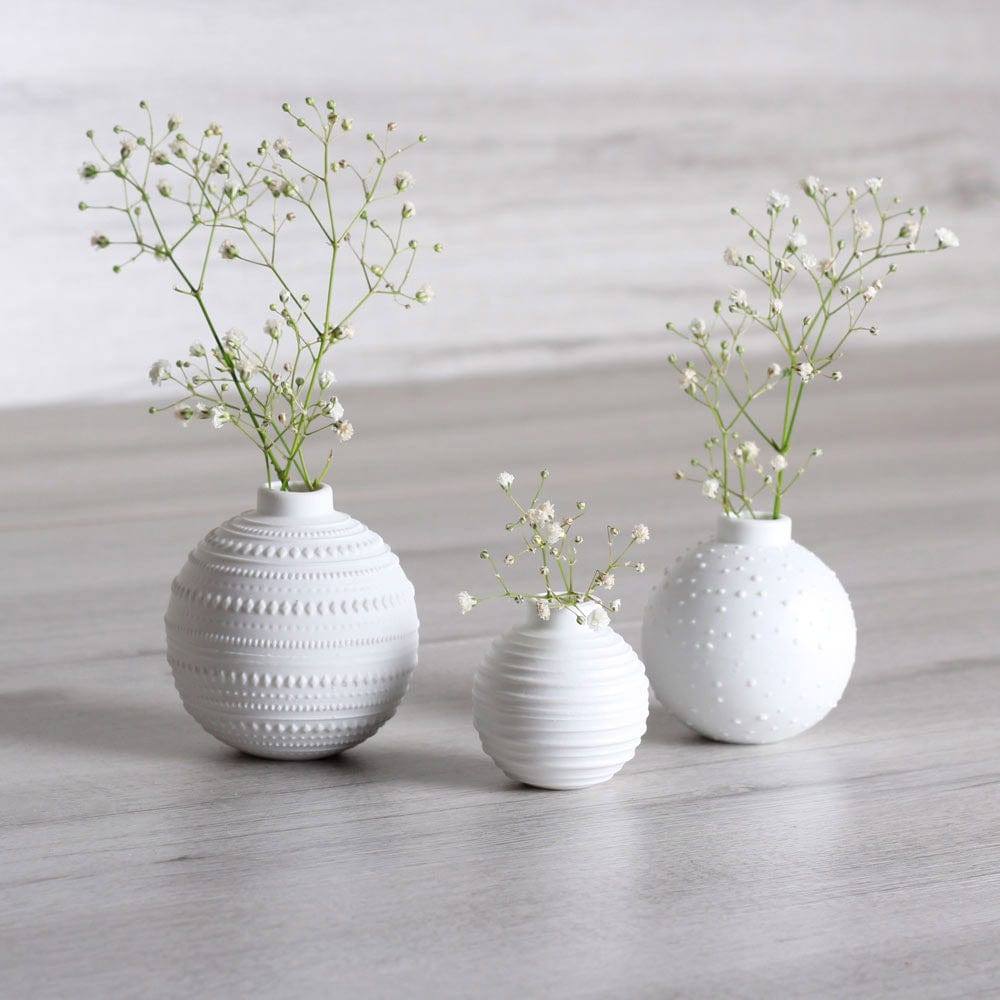Miracle Ball Mini Vases, Set of 3 - White - Image 5