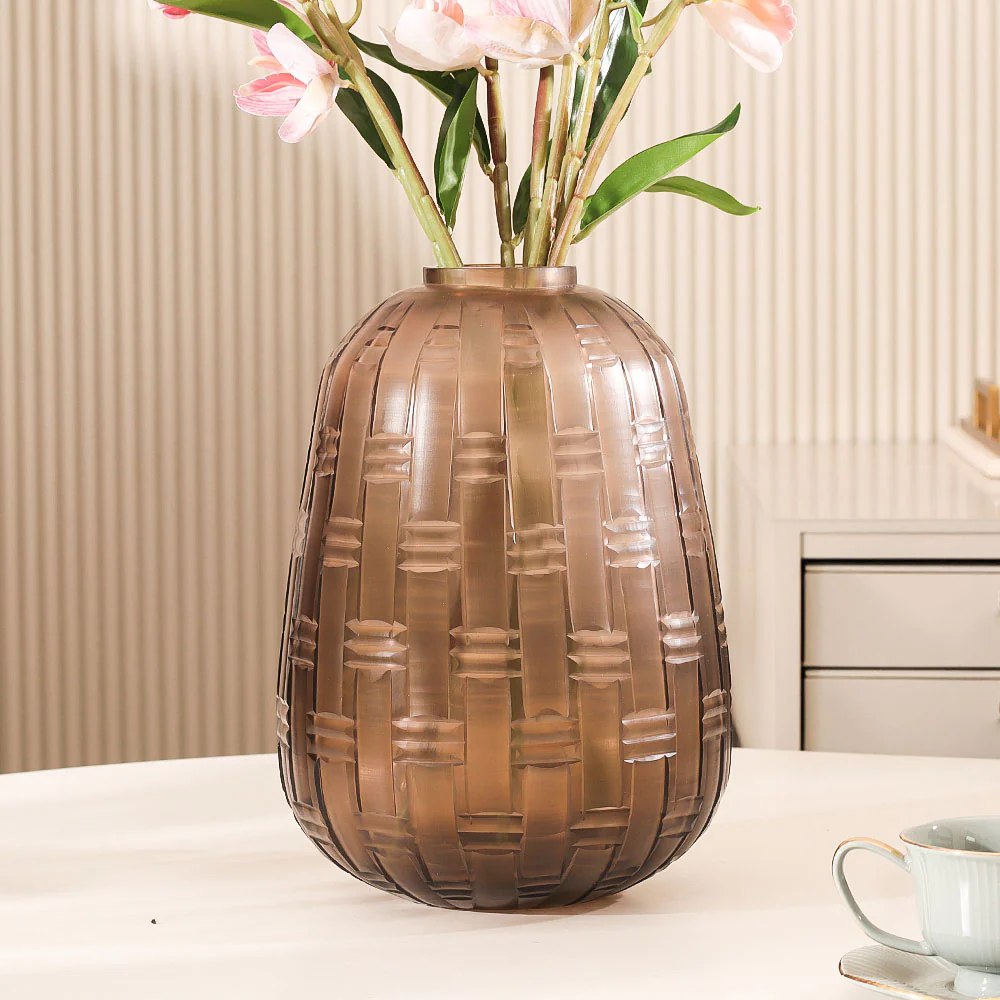 Mistral Glass Vase Large - Cedar Brown - Image 2
