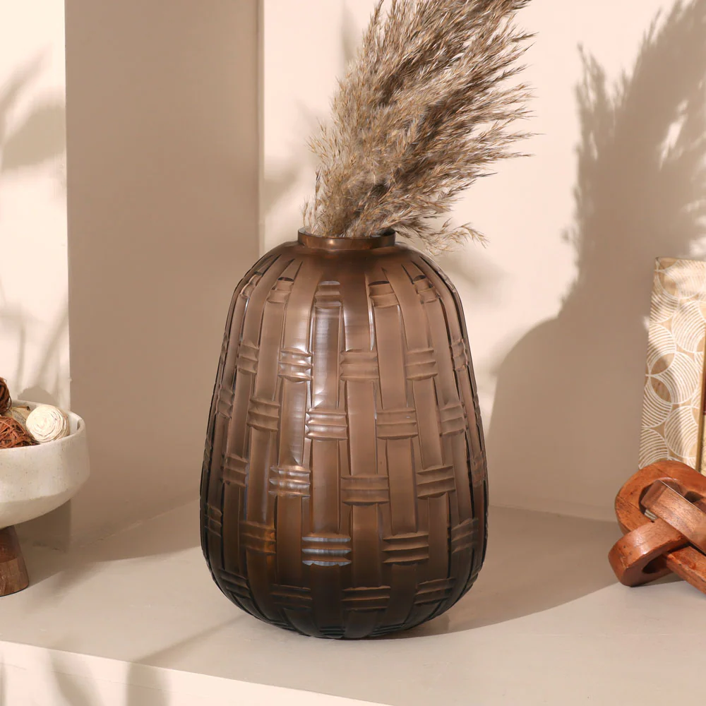Mistral Glass Vase Large - Cedar Brown - Image 3
