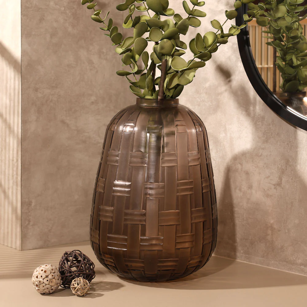 Mistral Glass Vase Large - Cedar Brown - Image 6