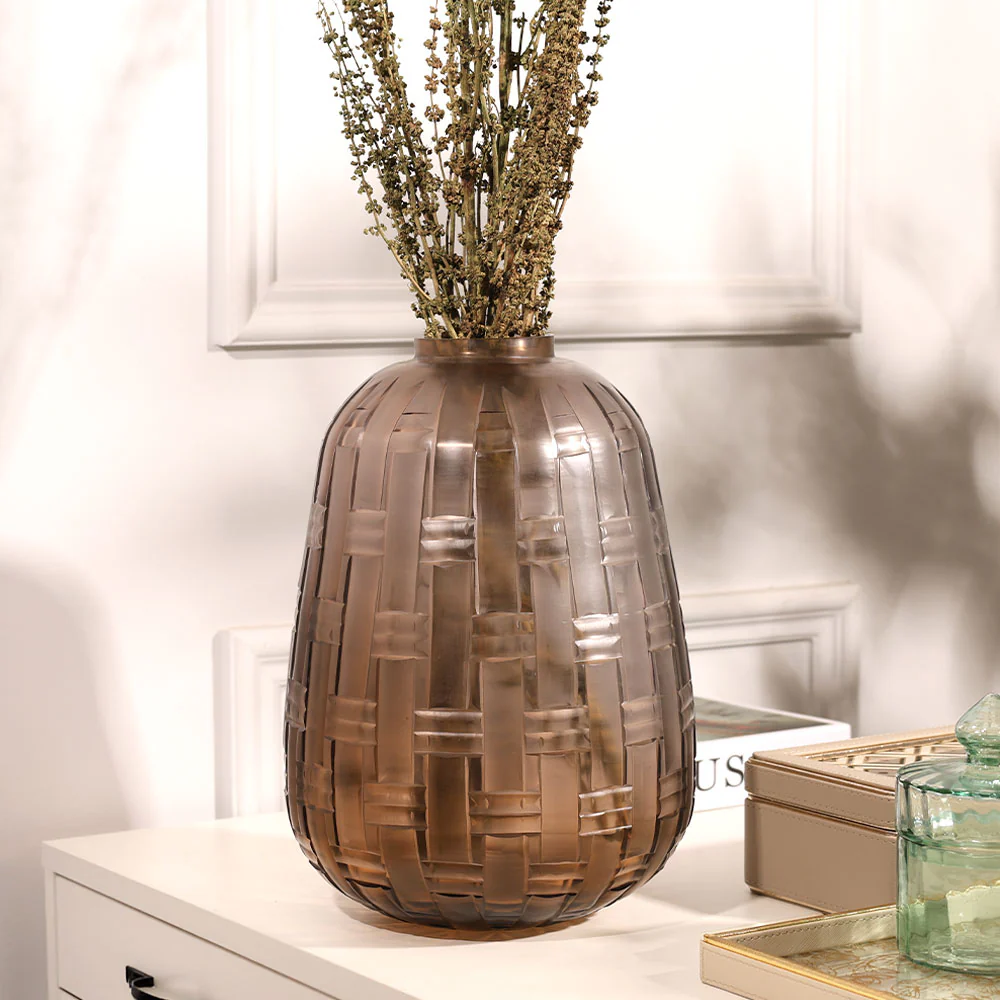 Mistral Glass Vase Large - Cedar Brown - Image 7