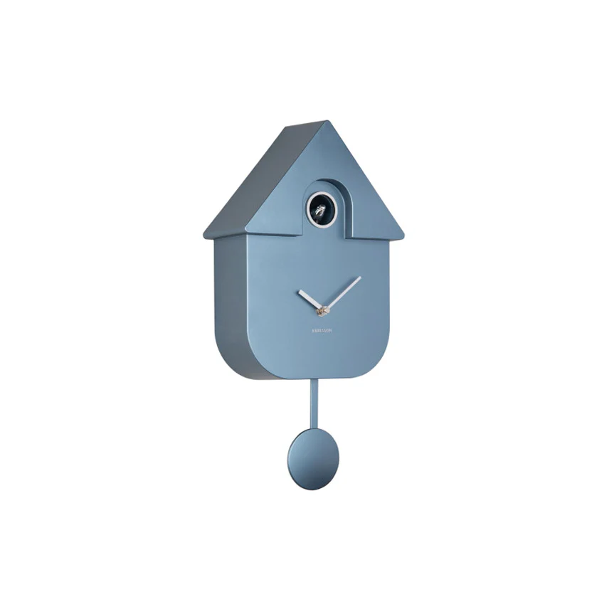 Modern Cuckoo Pendulum Wall Clock - Metallic Blue - Image 3