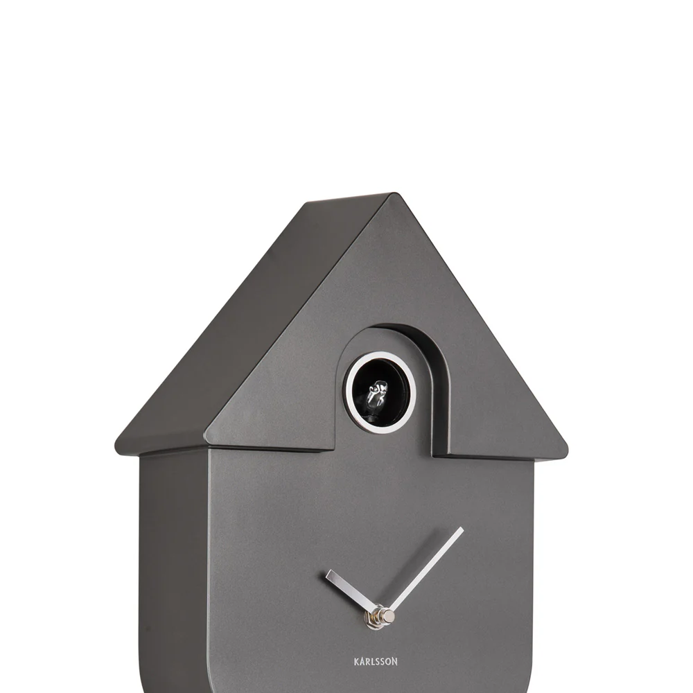 Modern Cuckoo Pendulum Wall Clock - Metallic Grey - Image 3