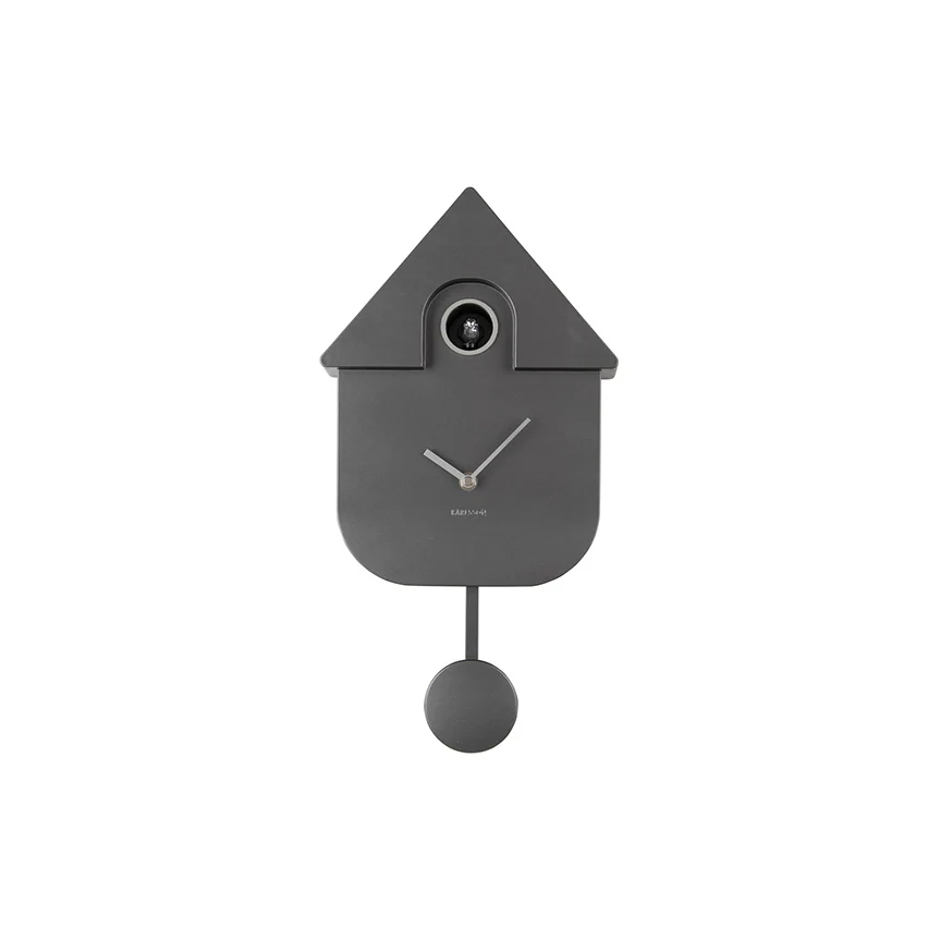 Modern Cuckoo Pendulum Wall Clock - Metallic Grey - Image 5