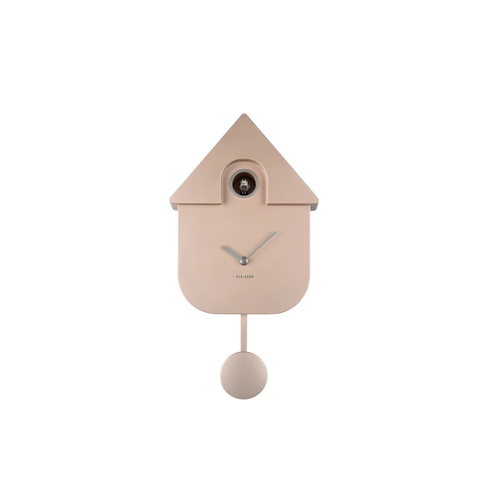 Modern Cuckoo Pendulum Wall Clock - Metallic Rose Gold - Image 3