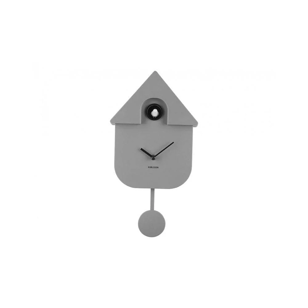 Modern Cuckoo Pendulum Wall Clock - Mouse Grey - Image 2