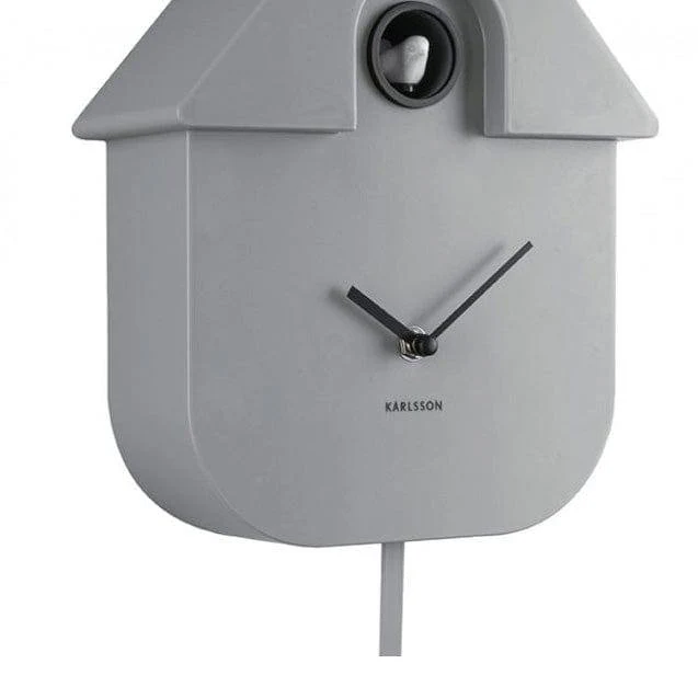 Modern Cuckoo Pendulum Wall Clock - Mouse Grey - Image 4